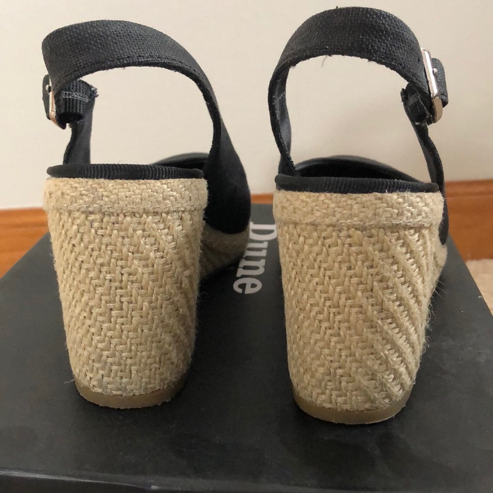 Dune London Black Canvas Espadrille Wedge Slingbacks - Picture 5 of 7